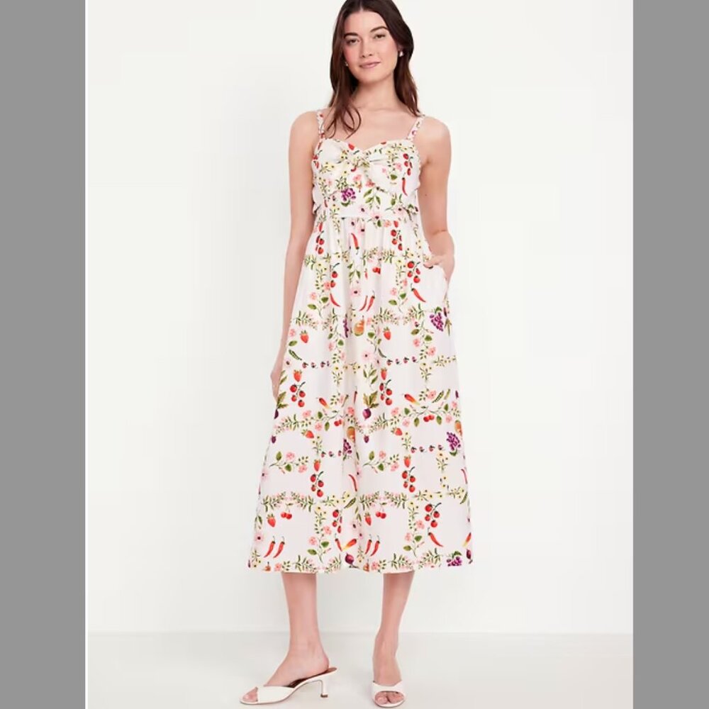 NWT Size L Old Navy Floral Fruit Dress